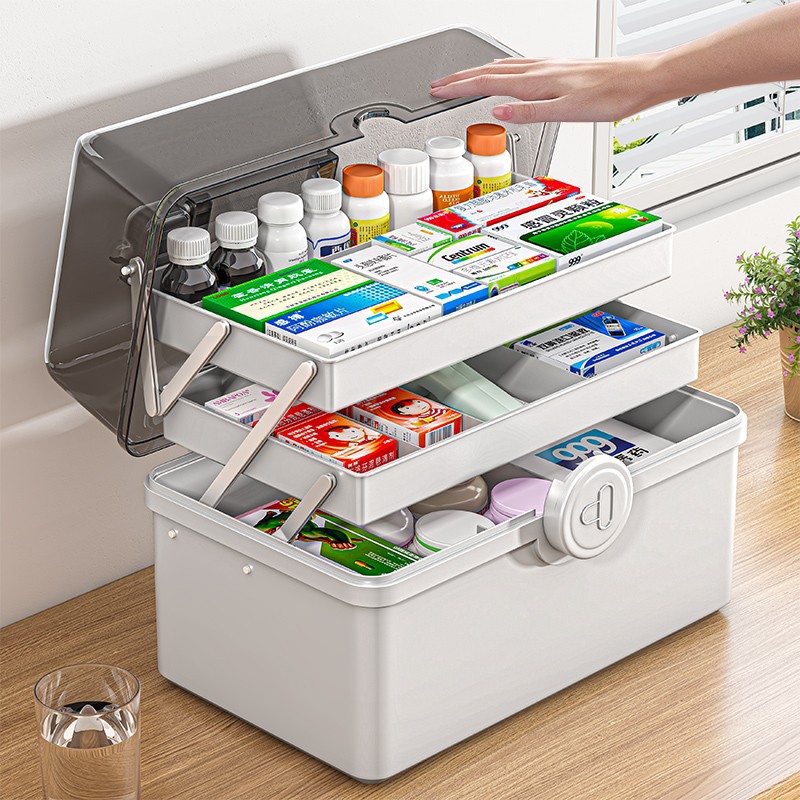Bobbin Organizer Box - 3 Layers Large Capacity Family Medicine