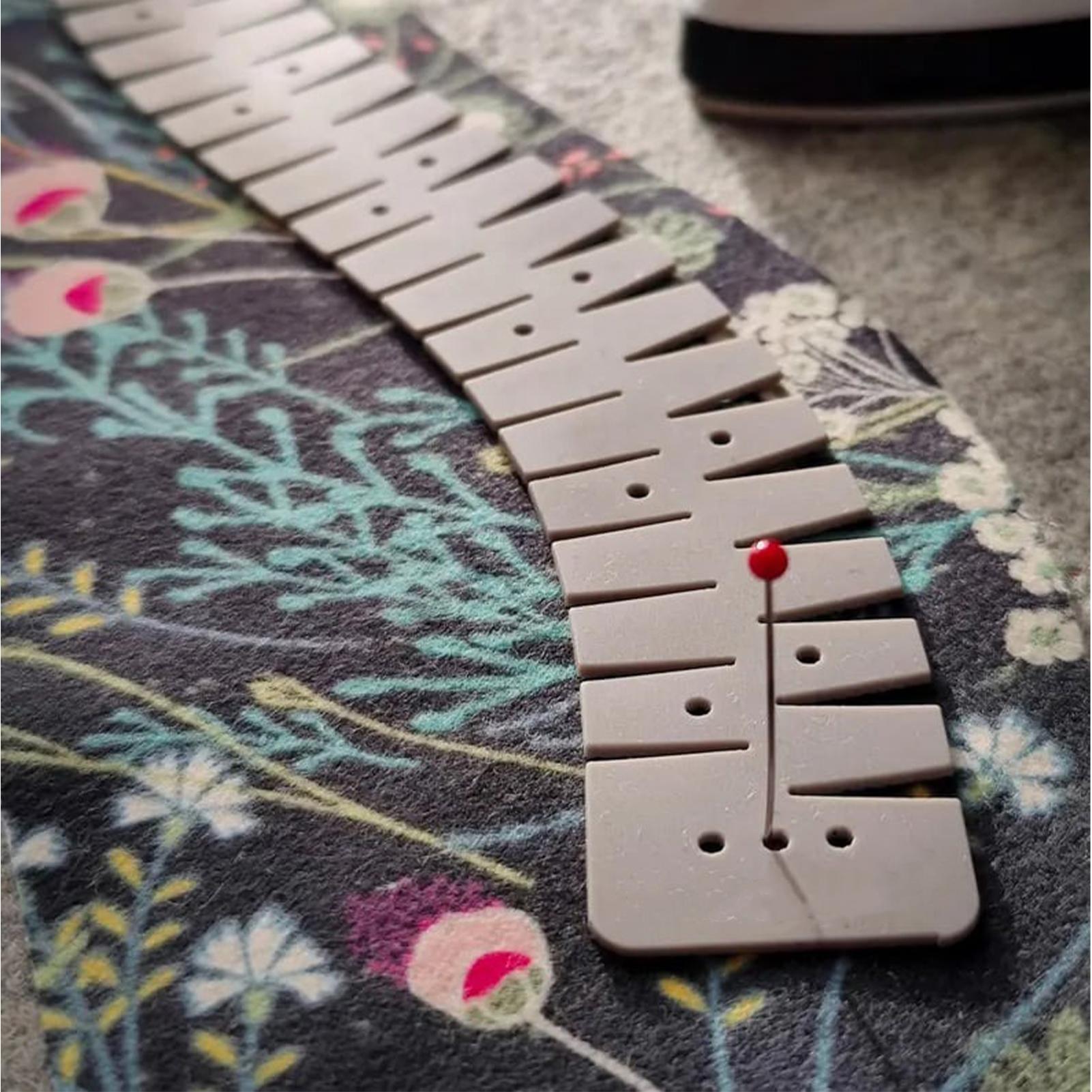 Sewing Hemming - Silicone Hemming Ruler With Marking Holes