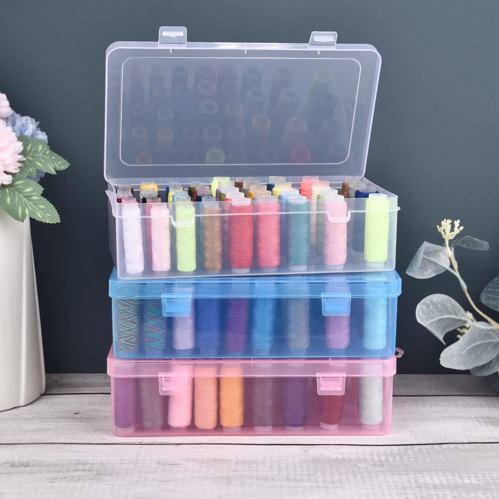 Bobbin Organizer Box - New 24 Grids Spool Organizer/42 Axis