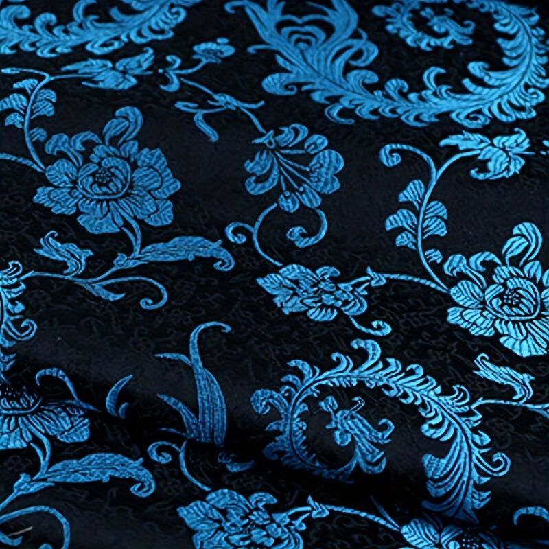 Sewing Fabric - 3D Blue Phoenix Tail Brocade Fabric