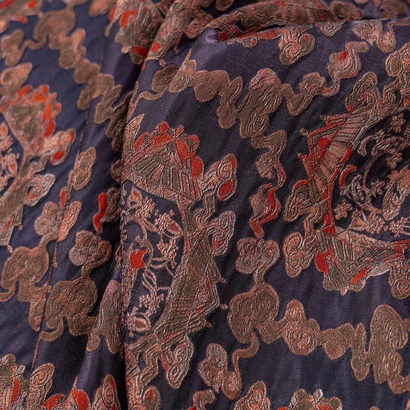 Purple Red Rayon Floral Jacqua - Sewing Fabric 评论和价格
