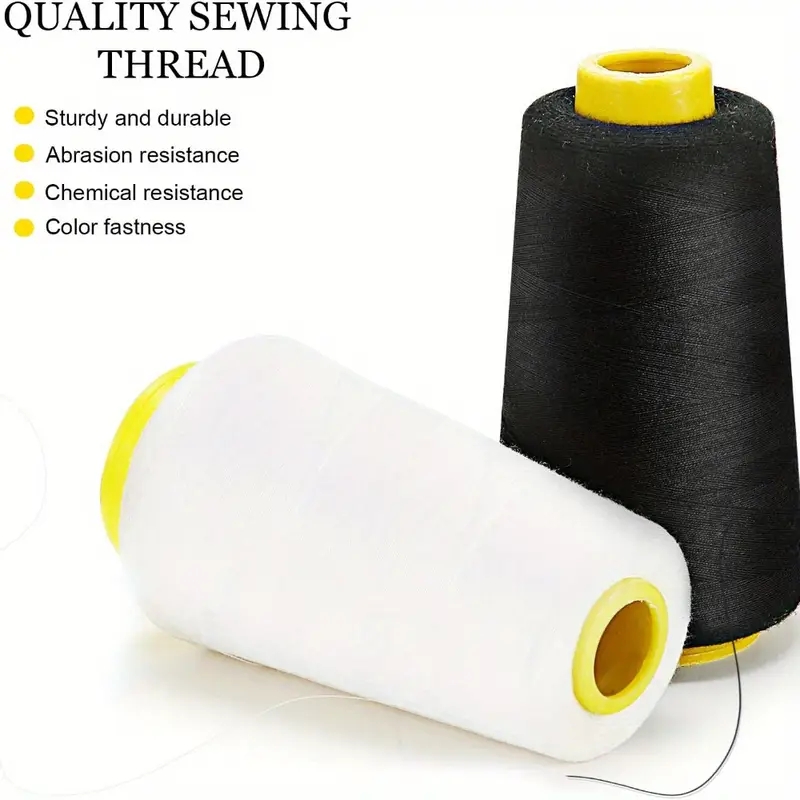3 Black + 3 White Overlock Thr - Serger Thread Cone 评论和价格