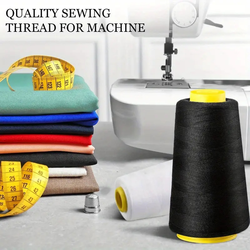 3 Black + 3 White Overlock Thr - Serger Thread Cone 评论和价格
