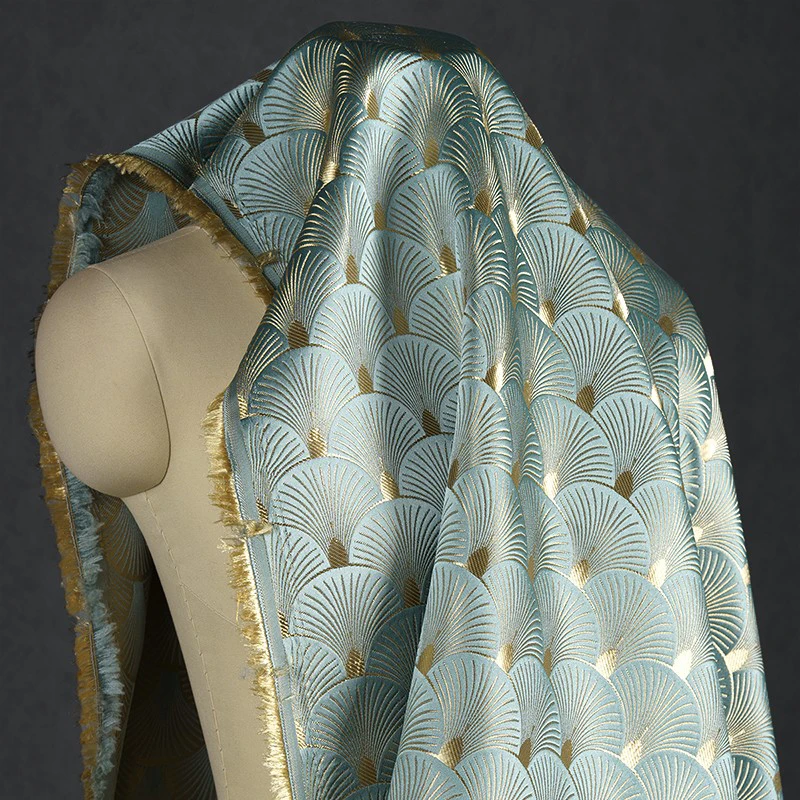 Ginkgo Leaf Fan Shaped Jacquar - Sewing Fabric 评论和价格