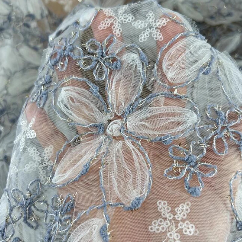 3D Embroidered Sequin Mesh Fab - Textile Sewing Techniques 评论和价格