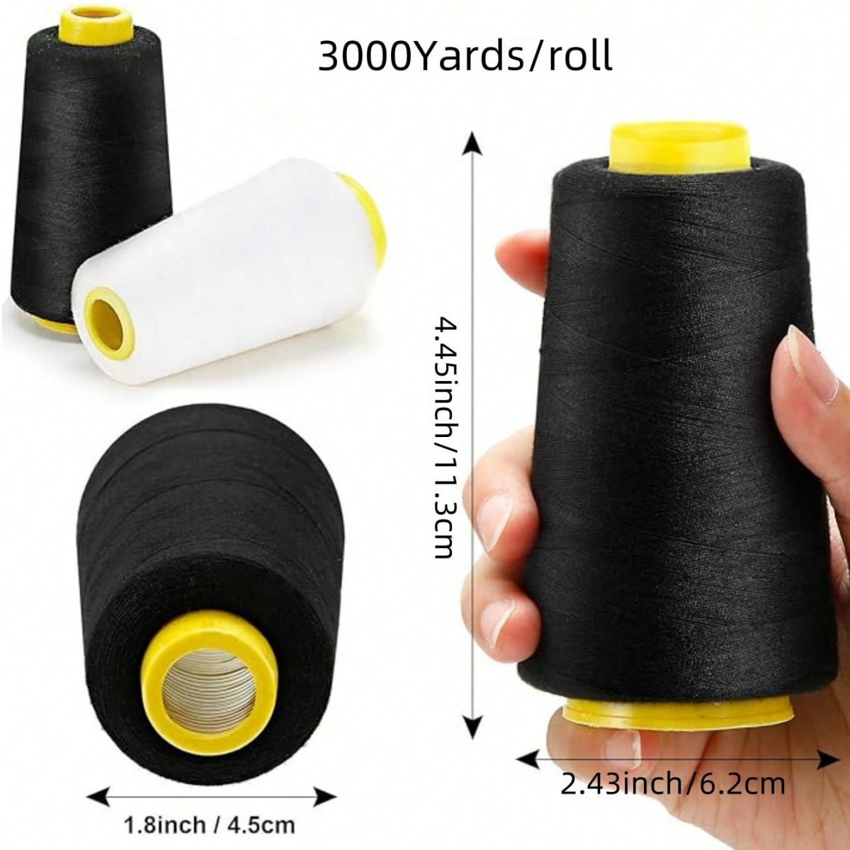 1-6Rolls 3000 Yard Each Serger - Serger Thread Cone 评论和价格