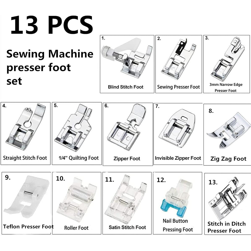 13 PCS/Box Presser Foot Set Ro - Zipper Foot Presser 评论和价格